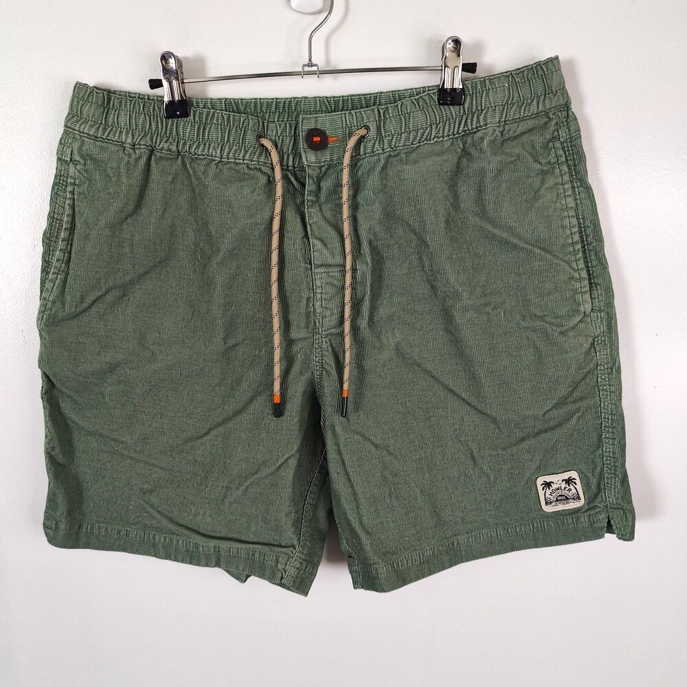 Howler Bros Pressure Drop Cord Shorts Mens 35 Lichen Green Corduroy Drawstring